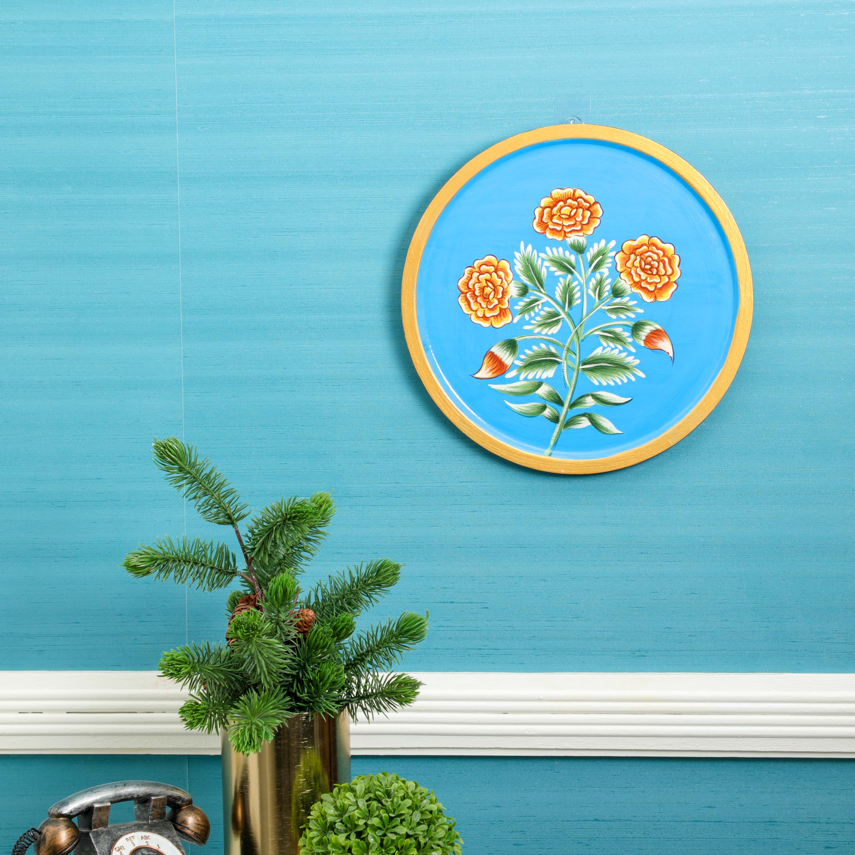 Floral Print Pichwai Plate